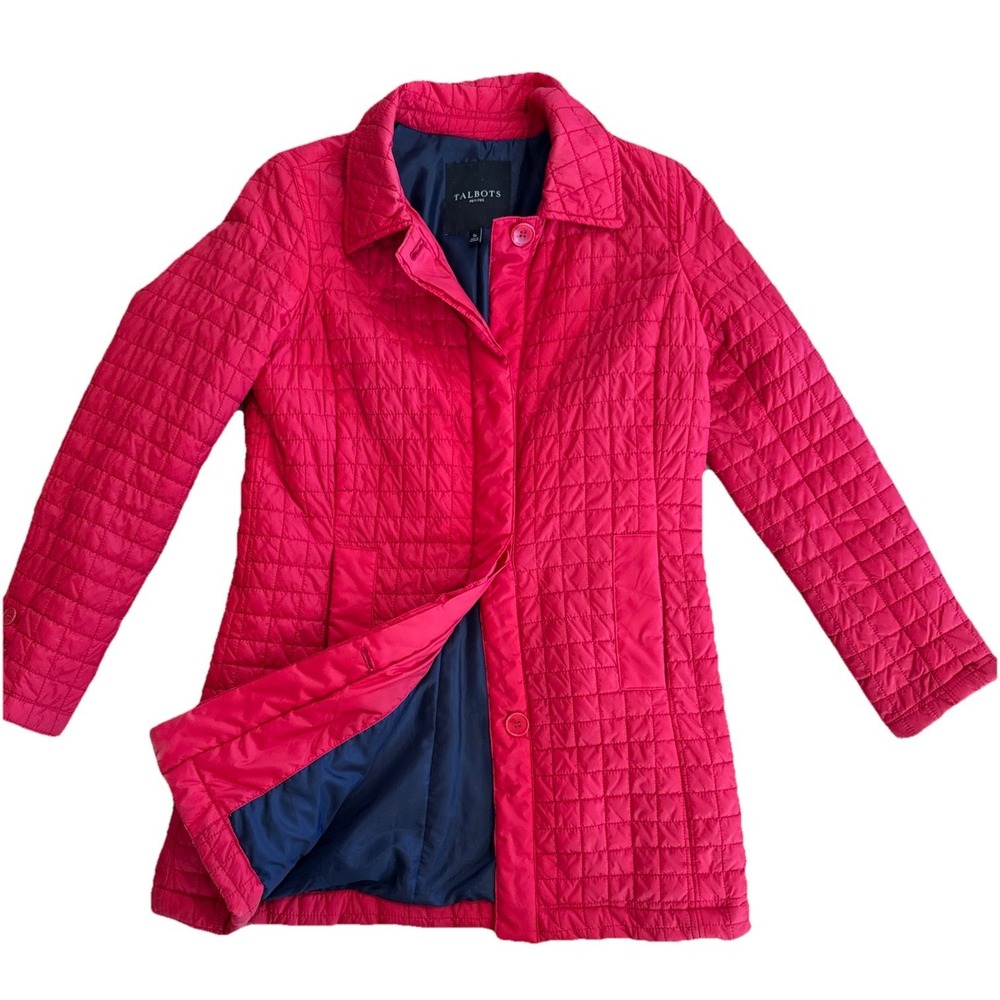 Talbots S P‎ red Quilted jacket Classic Chic Iconic Excellent Wow - Picture 5 of 8